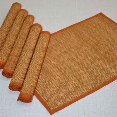 Madurkathi Diamond Placemats (Set of 6) – Table Linens on Brown Living™. SKU: MKDMAT004A - n. Img 4.