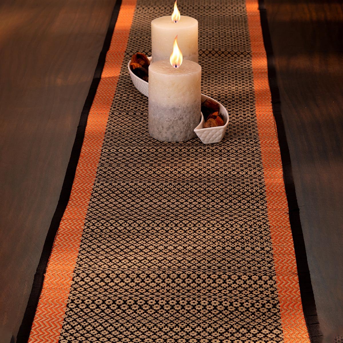 Madurkathi Diamond Table Runner – Table Linens on Brown Living™. SKU: MKDRUN005D-n. Img 9.