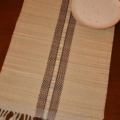 Madurkathi Striped Tassels Table Runner Large – Table Linens on Brown Living™. SKU: MKSRUN021B. Img 6.