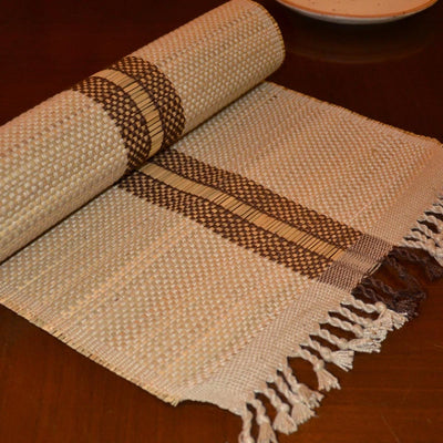 Madurkathi Striped Tassels Table Runner Large – Table Linens on Brown Living™. SKU: MKSRUN021B. Img 5.