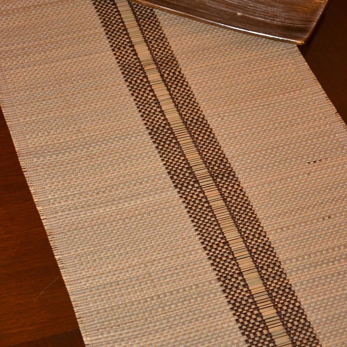 Madurkathi Striped Tassels Table Runner Large – Table Linens on Brown Living™. SKU: MKSRUN021B. Img 7.