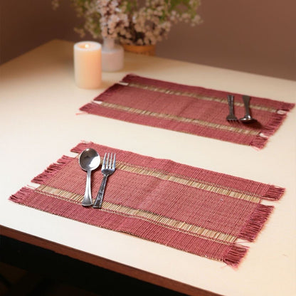 Madurkathi Table Mats – Handwoven Sustainable Dining Set – Table Linens on Brown Living™. SKU: MDTR1115APRDS6. Img 8.