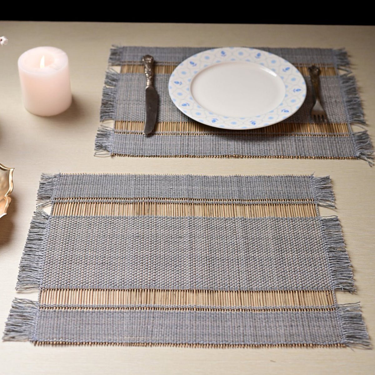 Madurkathi Table Mats – Handwoven Sustainable Dining Set – Table Linens on Brown Living™. SKU: MDTR1115ASHS4. Img 17.