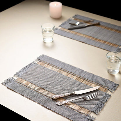 Madurkathi Table Mats – Handwoven Sustainable Dining Set – Table Linens on Brown Living™. SKU: MDTR1115ASHS6. Img 18.