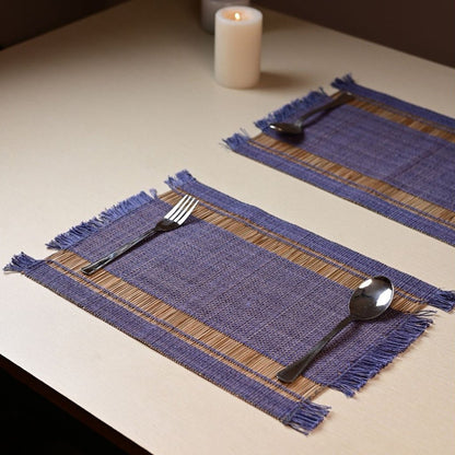 Madurkathi Table Mats – Handwoven Sustainable Dining Set – Table Linens on Brown Living™. SKU: MDTR1115BLBYS4. Img 9.