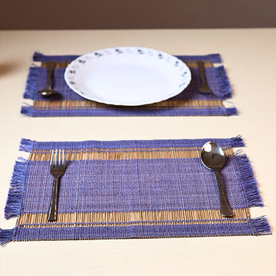 Madurkathi Table Mats – Handwoven Sustainable Dining Set – Table Linens on Brown Living™. SKU: MDTR1115BLBYS6. Img 10.
