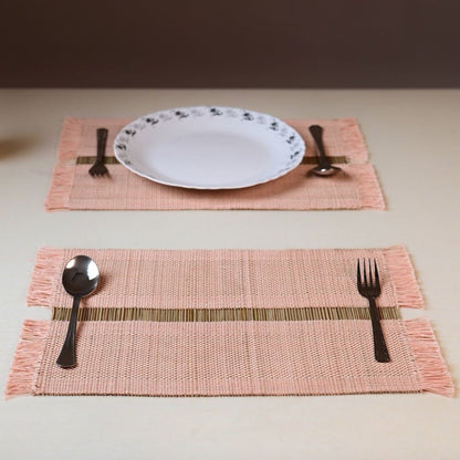 Madurkathi Table Mats – Handwoven Sustainable Dining Set – Table Linens on Brown Living™. SKU: MDTR1115BPNKS4. Img 11.