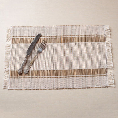 Madurkathi Table Mats – Handwoven Sustainable Dining Set – Table Linens on Brown Living™. SKU: MDTR1115BPNKS6. Img 15.