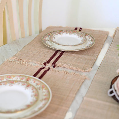 Madurkathi Table Mats – Handwoven Sustainable Dining Set – Table Linens on Brown Living™. SKU: MDTR1115BPNKS6. Img 13.