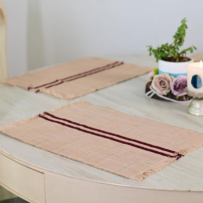 Madurkathi Table Mats – Handwoven Sustainable Dining Set – Table Linens on Brown Living™. SKU: MDTR1318VLSS4. Img 4.