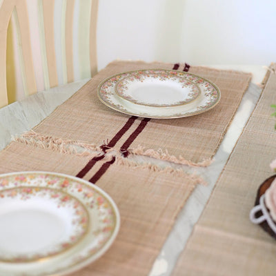 Madurkathi Table Mats – Handwoven Sustainable Dining Set – Table Linens on Brown Living™. SKU: MDTR1318VLSS6. Img 3.