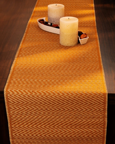 Madurkathi Tassels Chevron Table Runner Large – Table Linens on Brown Living™. SKU: MKTRUN018D. Img 3.