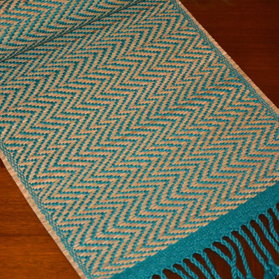Madurkathi Tassels Chevron Table Runner Large – Table Linens on Brown Living™. SKU: MKTRUN018D. Img 6.