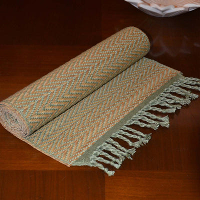 Madurkathi Tassels Chevron Table Runner – Table Linens on Brown Living™. SKU: MKTRUN018A - nn. Img 9.