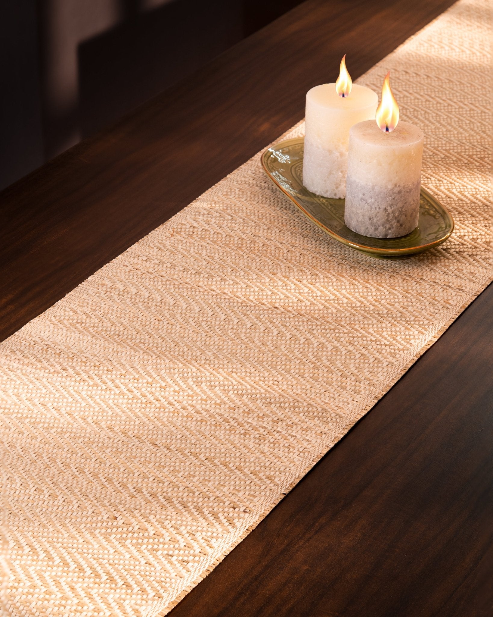 Madurkathi Tassels Chevron Table Runner – Table Linens on Brown Living™. SKU: MKTRUN018A-nn. Img 9.