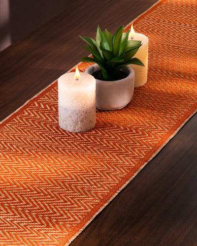Madurkathi Tassels Chevron Table Runner – Table Linens on Brown Living™. SKU: MKTRUN018A-nn. Img 7.