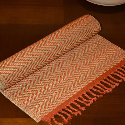 Madurkathi Tassels Chevron Table Runner – Table Linens on Brown Living™. SKU: MKTRUN018B - n. Img 8.