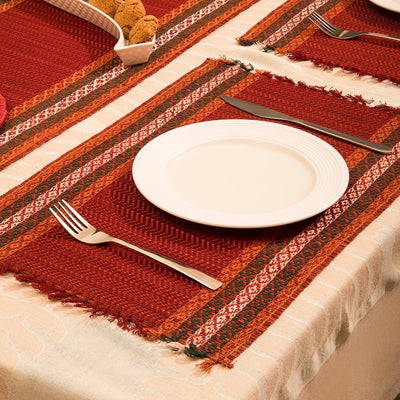 Madurkathi Tassels Placemats (Set of 6) – Table Linens on Brown Living™. SKU: MKTMAT013A-n. Img 6.