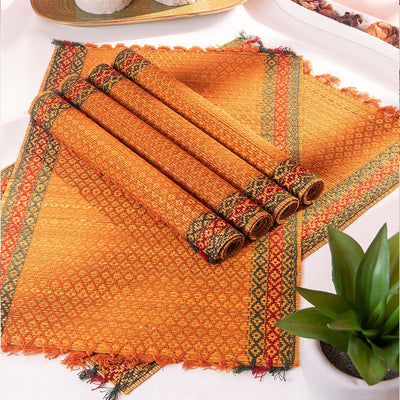 Madurkathi Tassels Placemats (Set of 6) – Table Linens on Brown Living™. SKU: MKTMAT013B-n. Img 8.