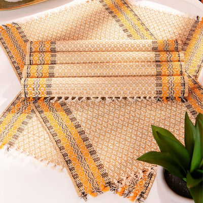 Madurkathi Tassels Placemats (Set of 6) – Table Linens on Brown Living™. SKU: MKTMAT013B-n. Img 9.