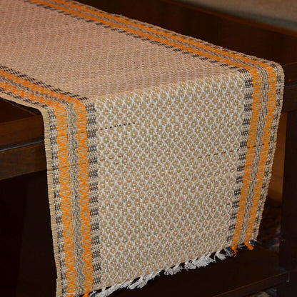 Madurkathi Tassels Table Runner – Table Linens by DHARINI available on Brown Living™. Ivory . SKU: MKTRUN014C - n. Img 5.