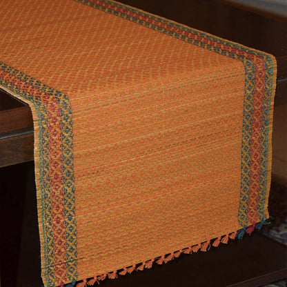 Madurkathi Tassels Table Runner – Table Linens by DHARINI available on Brown Living™. Mustard . SKU: MKTRUN014B - n. Img 4.