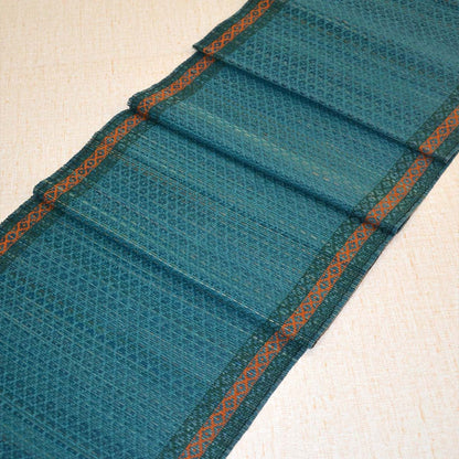 Madurkathi Tassels Table Runner – Table Linens by DHARINI available on Brown Living™. Teal . SKU: MKTRUN014E - n. Img 2.