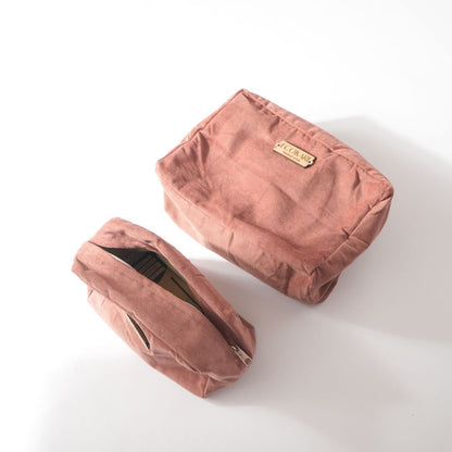 Magenta Voyage Corduroy Travel Pouch | Verified Sustainable by Brown Living™