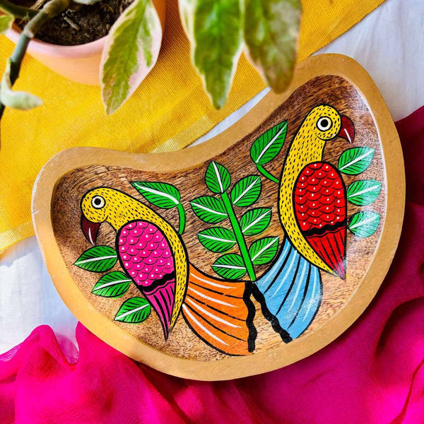Maitri Moon Handcrafted Mango Wood Platter | Verified Sustainable Trays & Platters on Brown Living™