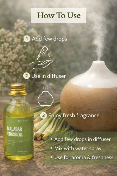 Malabar Grass Oil | Natural Ayurvedic Body & Hair Oil | Herbal Wellnes – Home & Garden on Brown Living™. SKU: SN2586. Img 6.