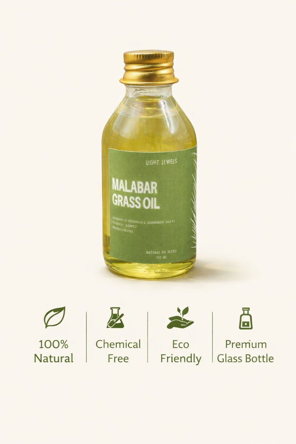 Malabar Grass Oil | Natural Ayurvedic Body & Hair Oil | Herbal Wellnes – Home & Garden on Brown Living™. SKU: SN2586. Img 2.