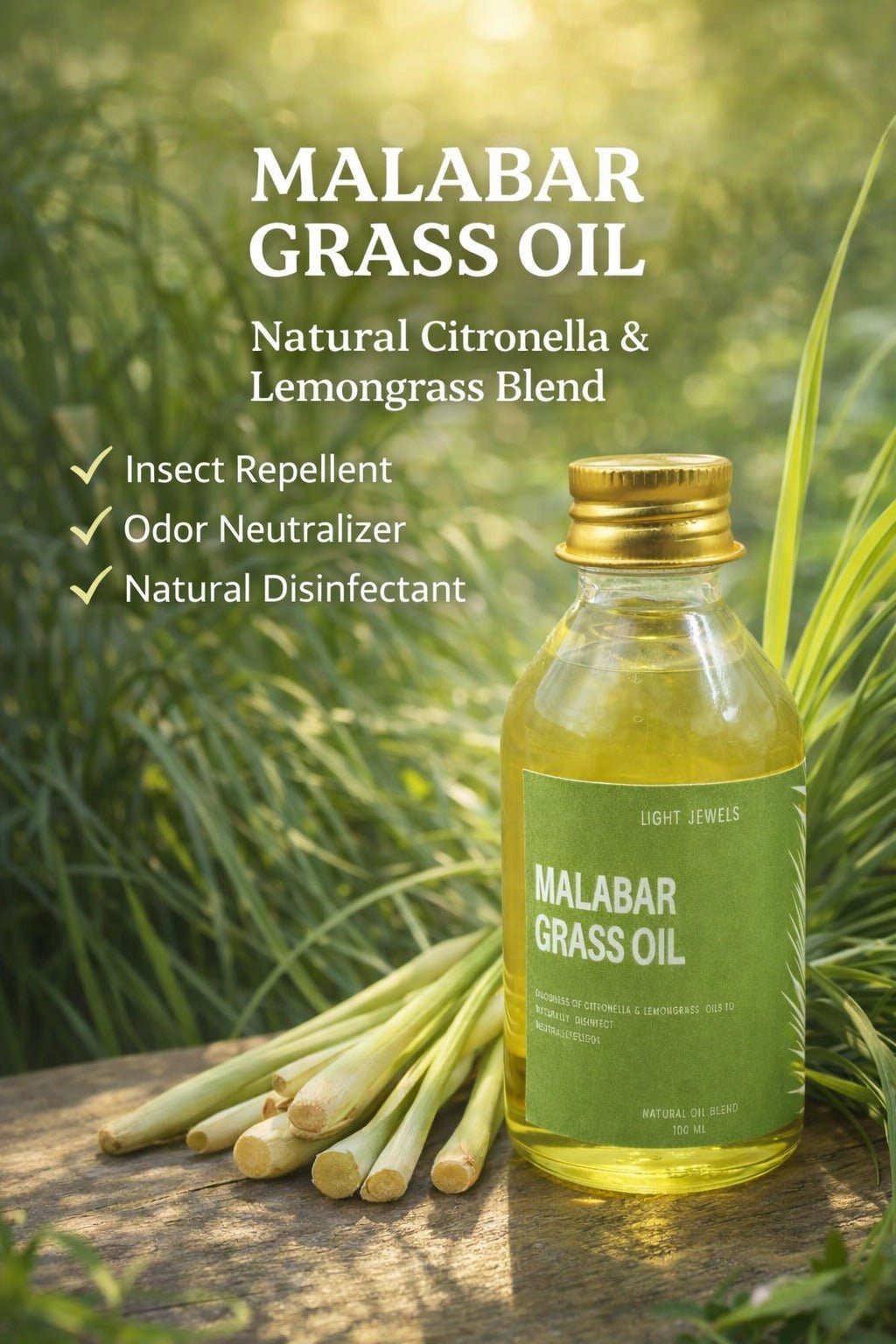 Malabar Grass Oil | Natural Ayurvedic Body & Hair Oil | Herbal Wellnes – Home & Garden on Brown Living™. SKU: SN2586. Img 3.