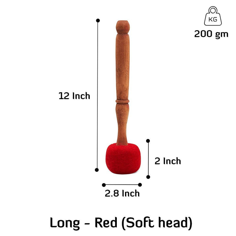 Mallet Long Red - 11 inch - Soft Head | Verified Sustainable Musical Instruments on Brown Living™