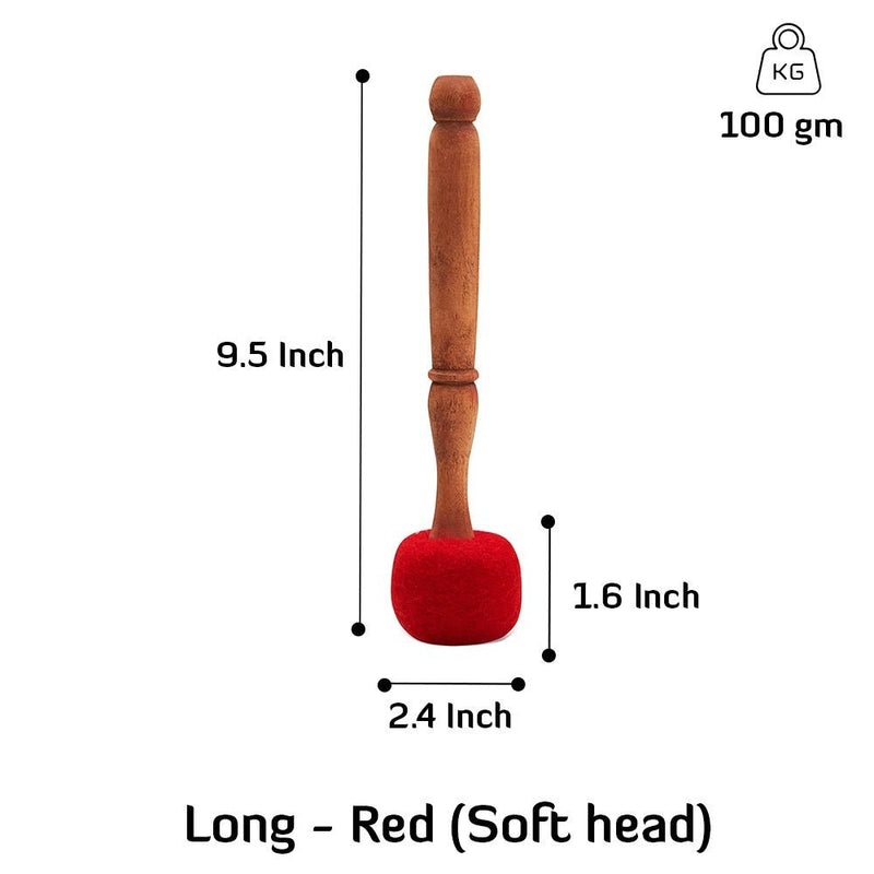 Mallet Long Red - 9inches - Soft Head | Verified Sustainable by Brown Living™