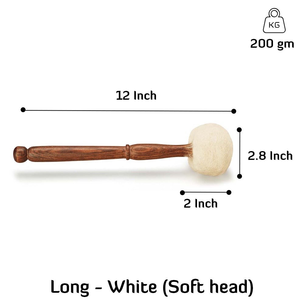 Mallet Long White - 11 inch - Soft Head | Verified Sustainable by Brown Living™