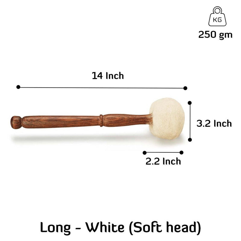 Mallet Long White - 13inches - Soft Head | Verified Sustainable by Brown Living™