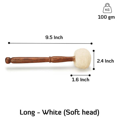 Mallet Long White - 9inches - Soft Head | Verified Sustainable by Brown Living™