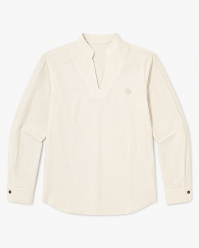 Mandarin Collar Pullover Shirt – Minimalist Style with Modern Comfort – Womens Shirt on Brown Living™. SKU: ACB2026003. Img 1.