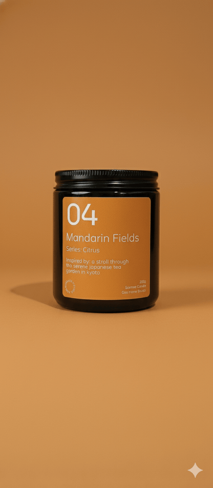 Mandarin Fields Soy Wax Candle | Citrusy Fresh | Handmade & Vegan – Candles & Fragrances on Brown Living™. SKU: 04MFAJ200. Img 4.