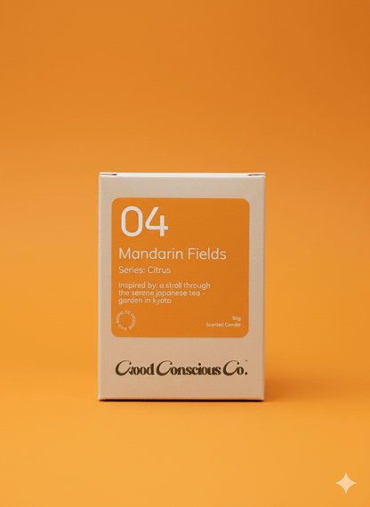 Mandarin Fields Soy Wax Candle | Citrusy Fresh | Handmade & Vegan – Candles & Fragrances on Brown Living™. SKU: 04MFAJ90. Img 2.