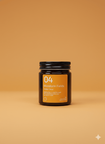 Mandarin Fields Soy Wax Candle | Citrusy Fresh | Handmade & Vegan – Candles & Fragrances on Brown Living™. SKU: 04MFAJ90. Img 1.