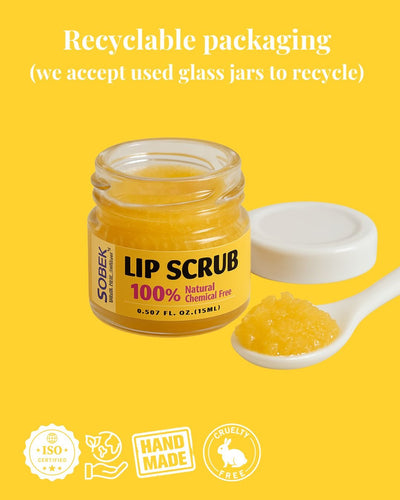 Mango Burst Sugar Lip Scrub 20 g – Lip Scrub on Brown Living™. SKU: SOB - LPSC - 01. Img 3.