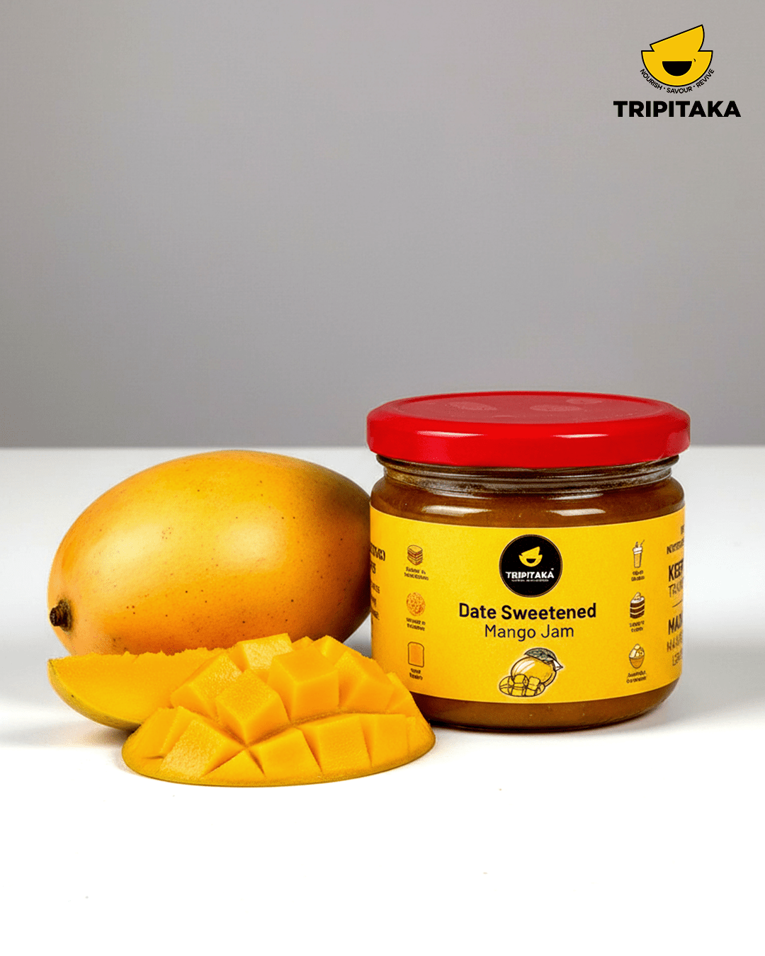 Mango Jam | Date - Sweetened Fruit Spread | 300g – Jams & Spreads on Brown Living™. SKU: TP-JM-MJ. Img 2.
