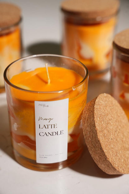 Mango Latte Scented Soy Wax Candle – Candles & Fragrances on Brown Living™. SKU: SS-41. Img 1.