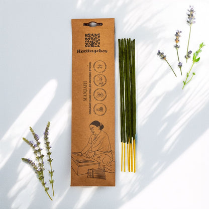 Manjari Handrolled Natural Incense Sticks Pack of 30 – Candles & Fragrances by HERITAGE BOX available on Brown Living™. . SKU: AG005TI. Img 2.