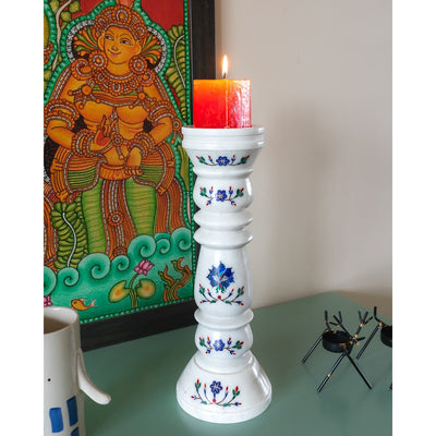Marble Candle Stand | Elegant Stone Candle Holder for Home Decor – Home Decor on Brown Living™. SKU: ANTMCSCHHN. Img 7.