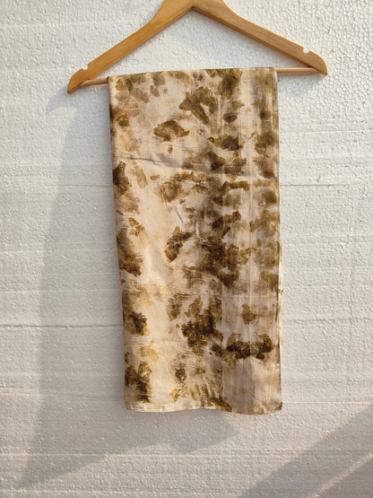 Marigold & Onion - Dyed Pure Silk Scarf – Handmade & Ecoprinted – Womens Scarf on Brown Living™. SKU: MO-SCARF-001. Img 5.