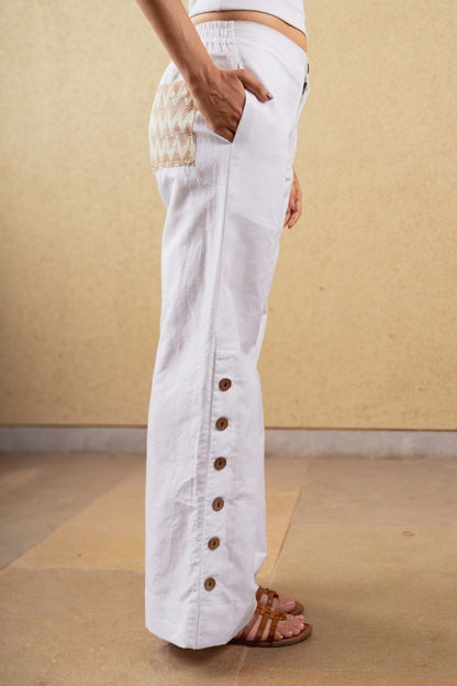 Marigold Pants - White - Hemp Tencel | Verified Sustainable by Brown Living™