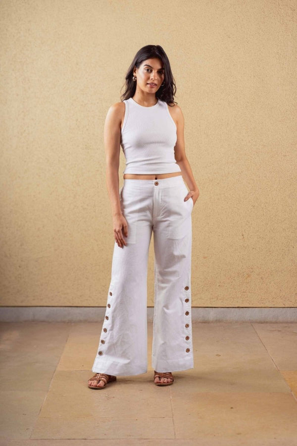 Marigold Pants - White - Hemp Tencel | Verified Sustainable by Brown Living™