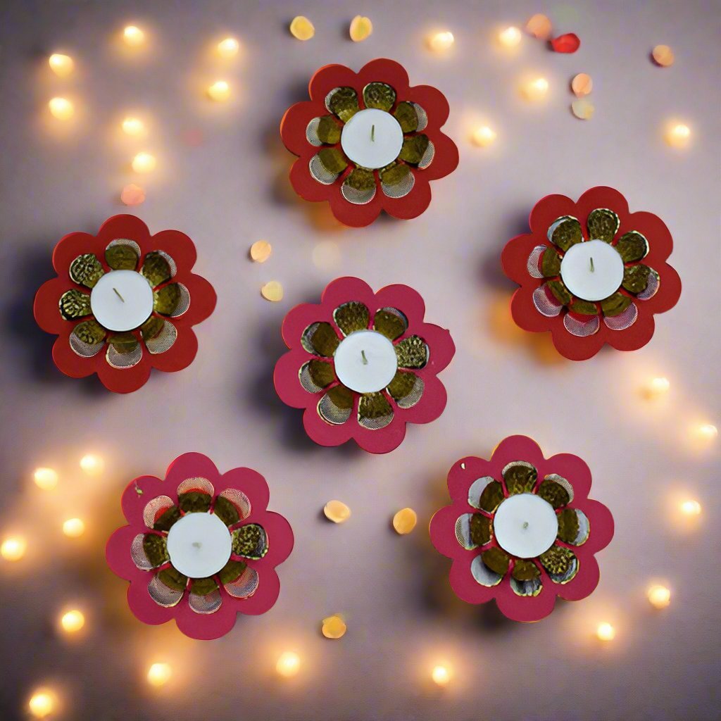 Marigold Paper Diya Rangoli - Set of 6 | Verified Sustainable by Brown Living™